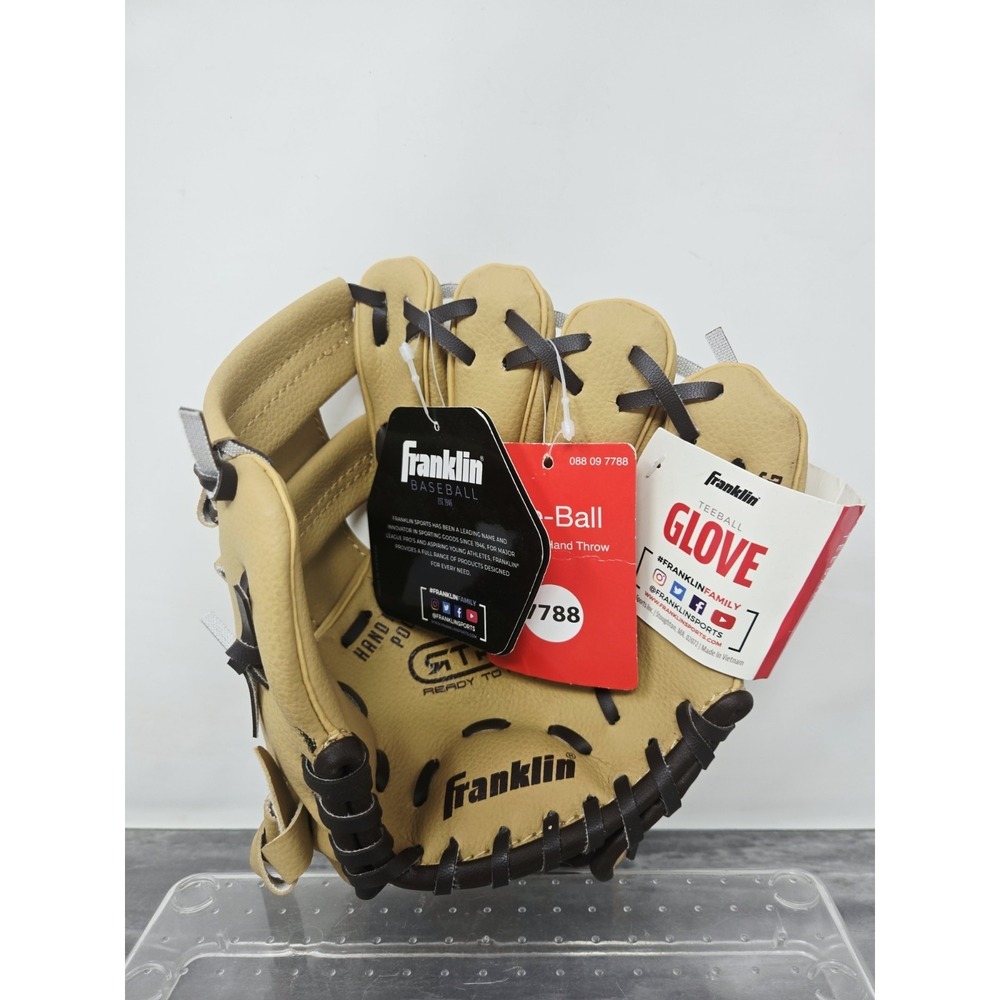 Franklin Teeball Baseball Glove‎ 8.5" Ready to Play Camel Brown Right Hand Throw